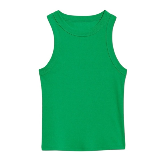 Old Navy Women’s Ribbed Snug Crop Tank Top Size 3X Kelly Green - Picture 1 of 6